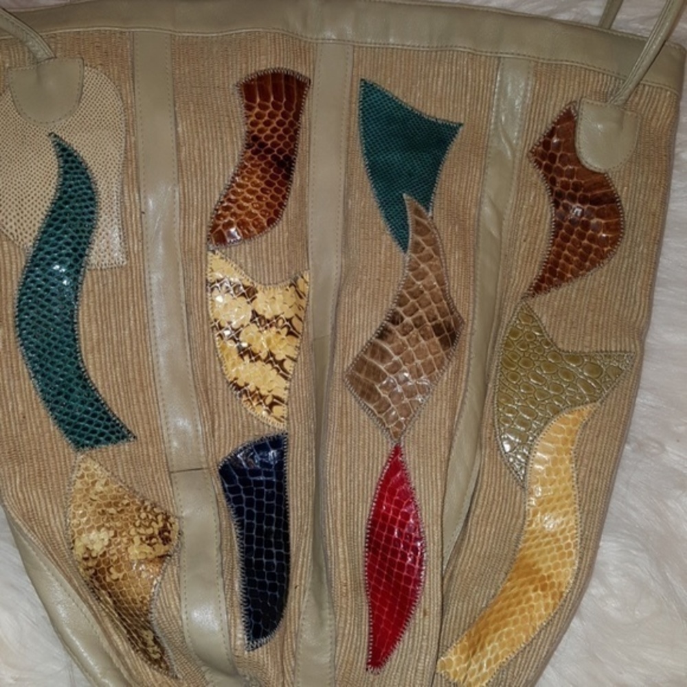 Awesome Palizzio Multi Snake Patchwork Bucket Bag - image 2